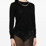 Maglione con decorazione di perle in nero Simone rocha - donna 