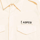 Camicia con patch logo e epaulette in avorio Aspesi - uomo 