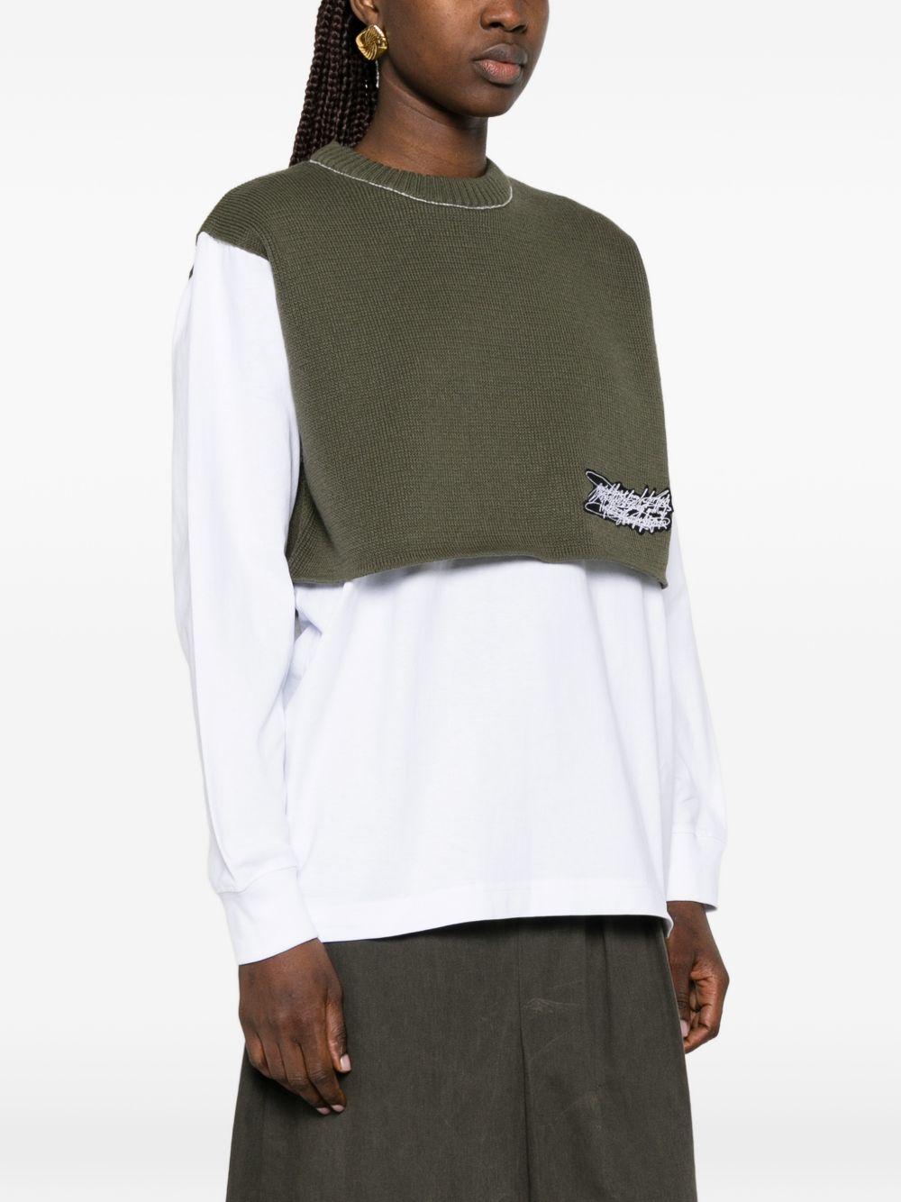 Camicia a strati con gilet in maglia in bianco Gr10k - uomo 