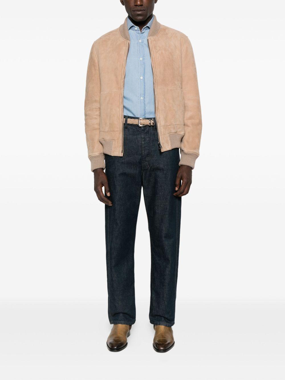 Camicia denim in cotone in celeste Brunello cucinelli - uomo 