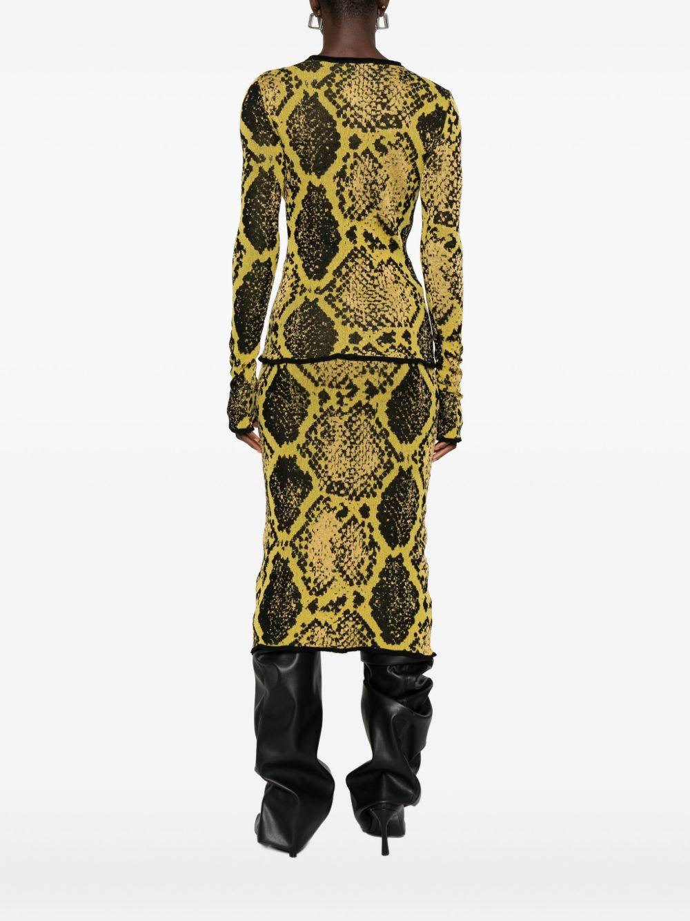 Maglia con stampa animalier in giallo The Attico - donna 