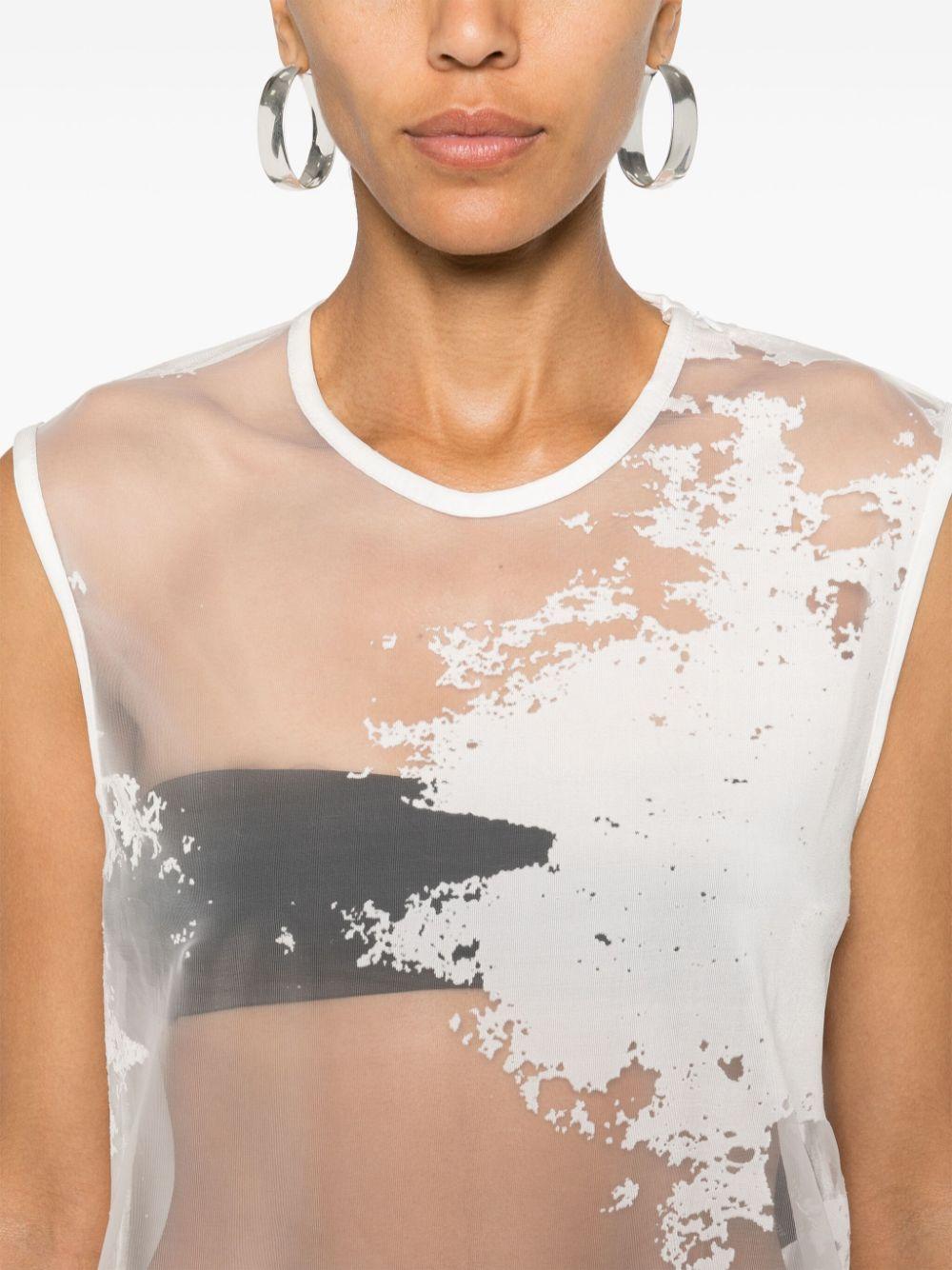 Top semi-trasparente in bianco Ann Demeulemeester - donna 