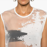 Top semi-trasparente in bianco Ann Demeulemeester - donna 