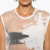 Top semi-trasparente in bianco Ann Demeulemeester - donna 