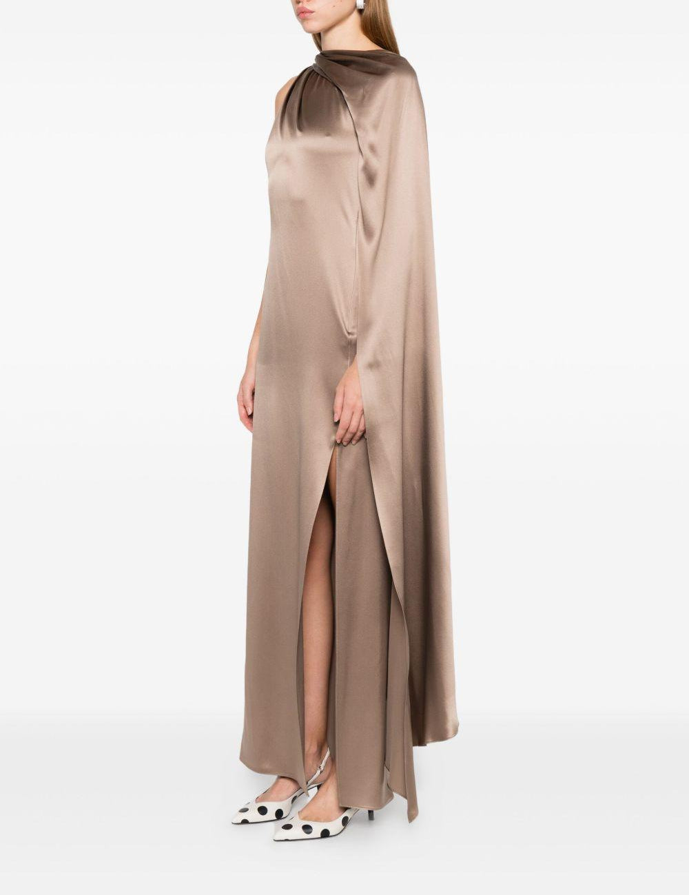 Abito monospalla in raso radura in beige Maxmara pianoforte - donna 