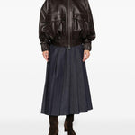 Giacca con colletto in pelliccia in marrone Khaite - donna 