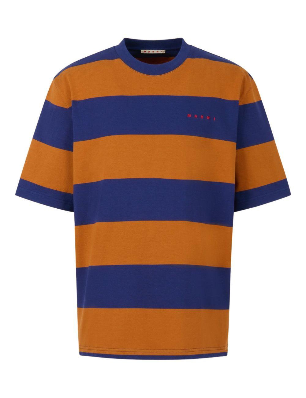 T-shirt a righe in bianco Marni - uomo 