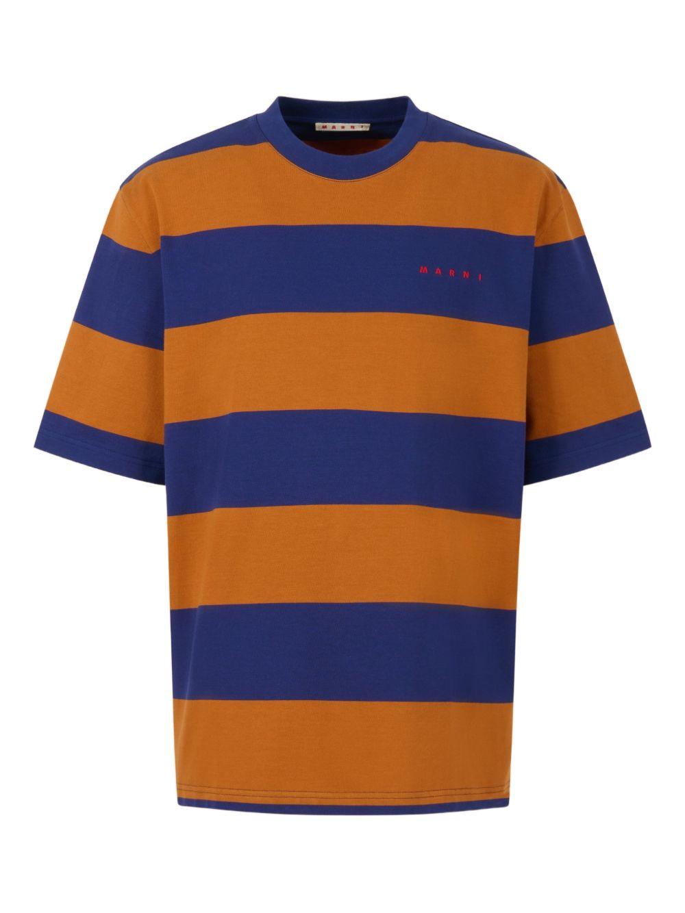 T-shirt a righe in bianco Marni - uomo 