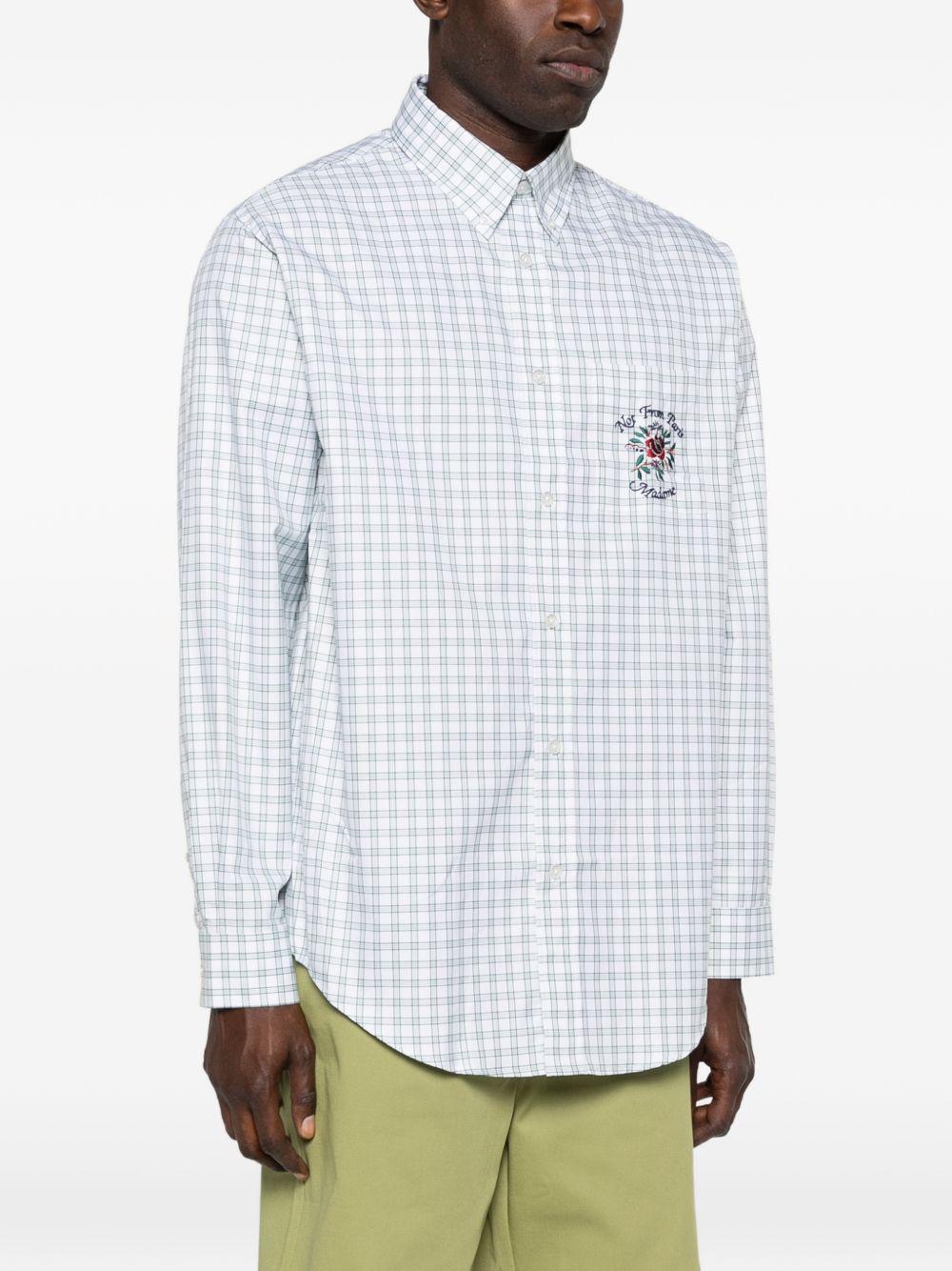 Camicia a quadri con logo ricamato multicolor DROLE DE MONSIEUR - uomo 