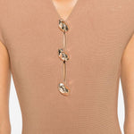 Abito midi con desigh svasato in marrone Roland mouret - donna 