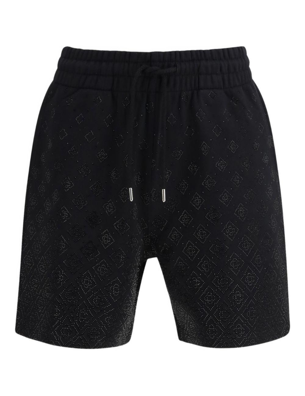 Pantaloncini con monogramma di cristallo in nero Casablanca - uomo 