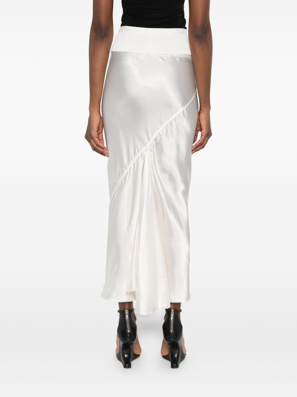 Gonna midi con finitura satinata in bianco Rick owens - donna 