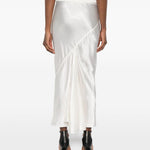 Gonna midi con finitura satinata in bianco Rick owens - donna 