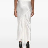 Gonna midi con finitura satinata in bianco Rick owens - donna 