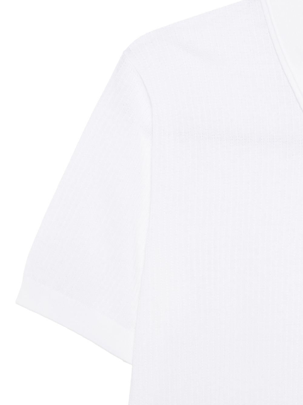 Polo a coste con zip in bianco Kangra - uomo 