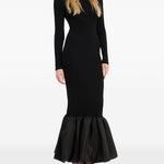 Abito a maniche lunghe con dettaglio cut-out in nero Rotate holiday - donna 