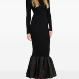 Abito a maniche lunghe con dettaglio cut-out in nero Rotate holiday - donna 