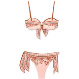 Bikini con stampa paisley Aster in rosa 