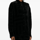 Camicia oversize devoré in nero Toteme - donna 