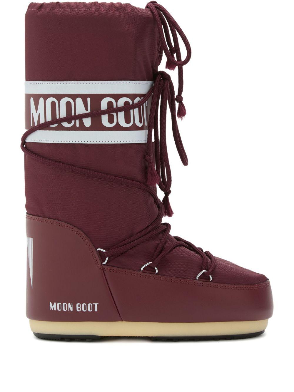 Stivali da neve Icon in borgogna Moon boot - unisex 