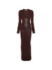 ABITO LUNGO SCOLLO A V in marrone Entire Studios - donna