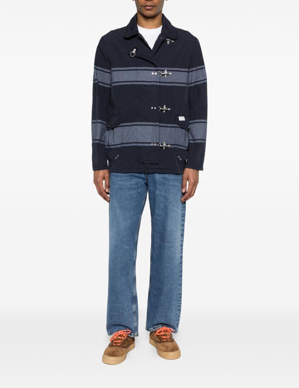 Giacca 4 Ganci a righe in blu Fay - uomo 