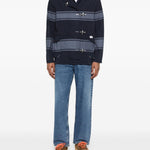 Giacca 4 Ganci a righe in blu Fay - uomo 