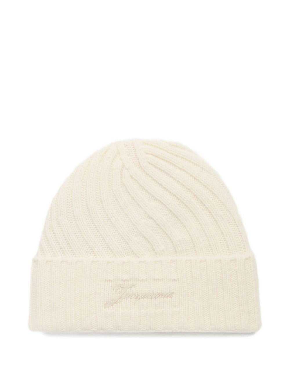 Berretto a costine in avorio Jacquemus - unisex 