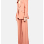 Pantaloni flared in cady a vita alta in rosa Elie Saab - donna 