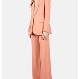Pantaloni flared in cady a vita alta in rosa Elie Saab - donna 