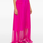Gonna drappeggiata con volant sunia in rosa Dries van noten - donna 