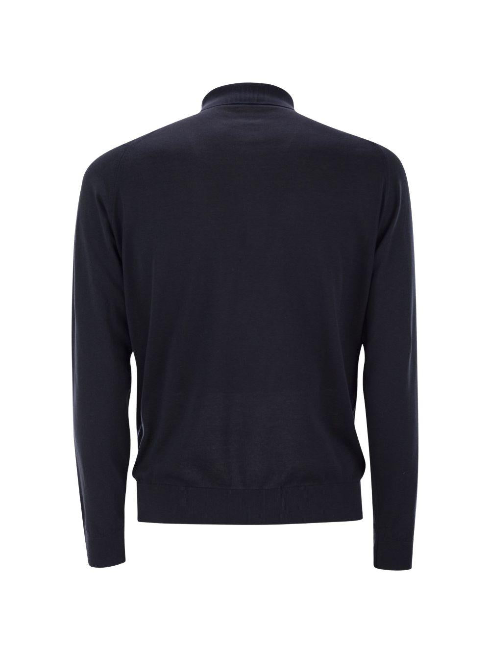 Polo Bradwell a maniche lunghe in blu John smedley - uomo 