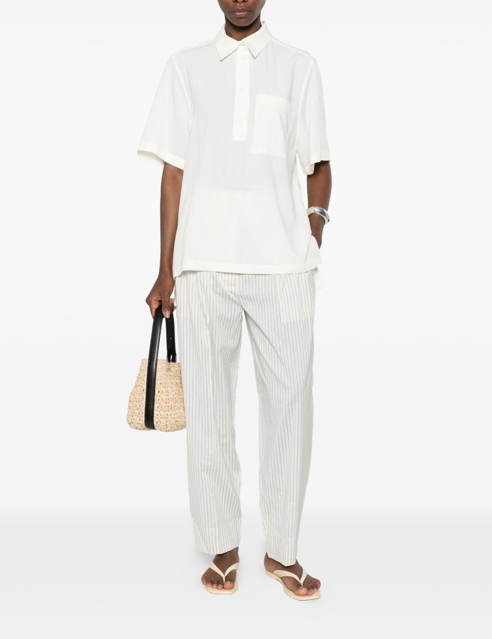Polo con taschino sul petto in bianco Toteme - donna 