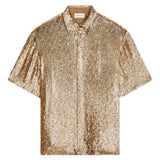 Camicia con paillettes in oro Dries van noten - uomo 
