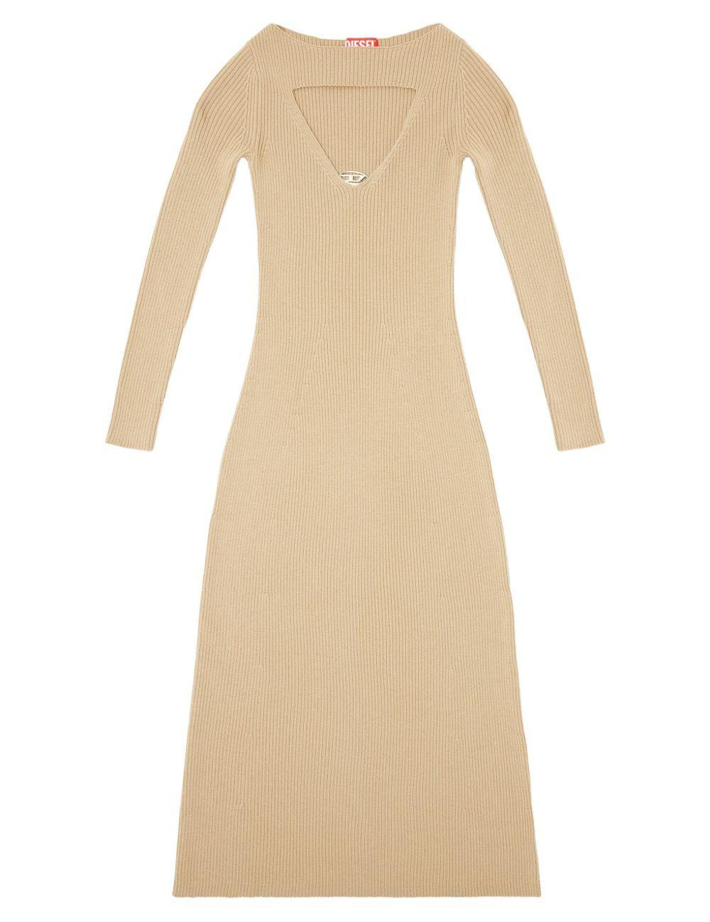 Abito midi a coste in beige Diesel - donna 