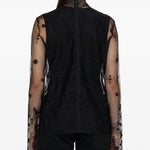 Blusa trasparente con ricamo a fiori in nero Toteme - donna 