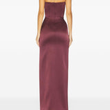 Abito bustier in crêpe di raso in viola Alex perry - donna 
