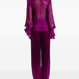 Blusa in seta con ruches viola Alberta Ferretti - donna 