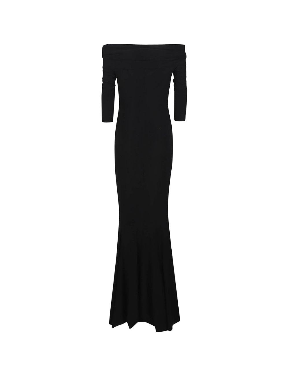 Abito lungo con spalle scoperte in nero Norma kamali - donna 