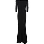 Abito lungo con spalle scoperte in nero Norma kamali - donna 