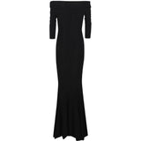 Abito lungo con spalle scoperte in nero Norma kamali - donna 