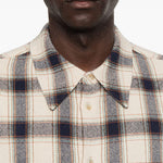 Camicia a maniche lunghe a quadri WES in blu e beige Sefr - uomo 