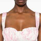 Abito lungo con stampa in bianco e rosa Rowen Rose - donna 
