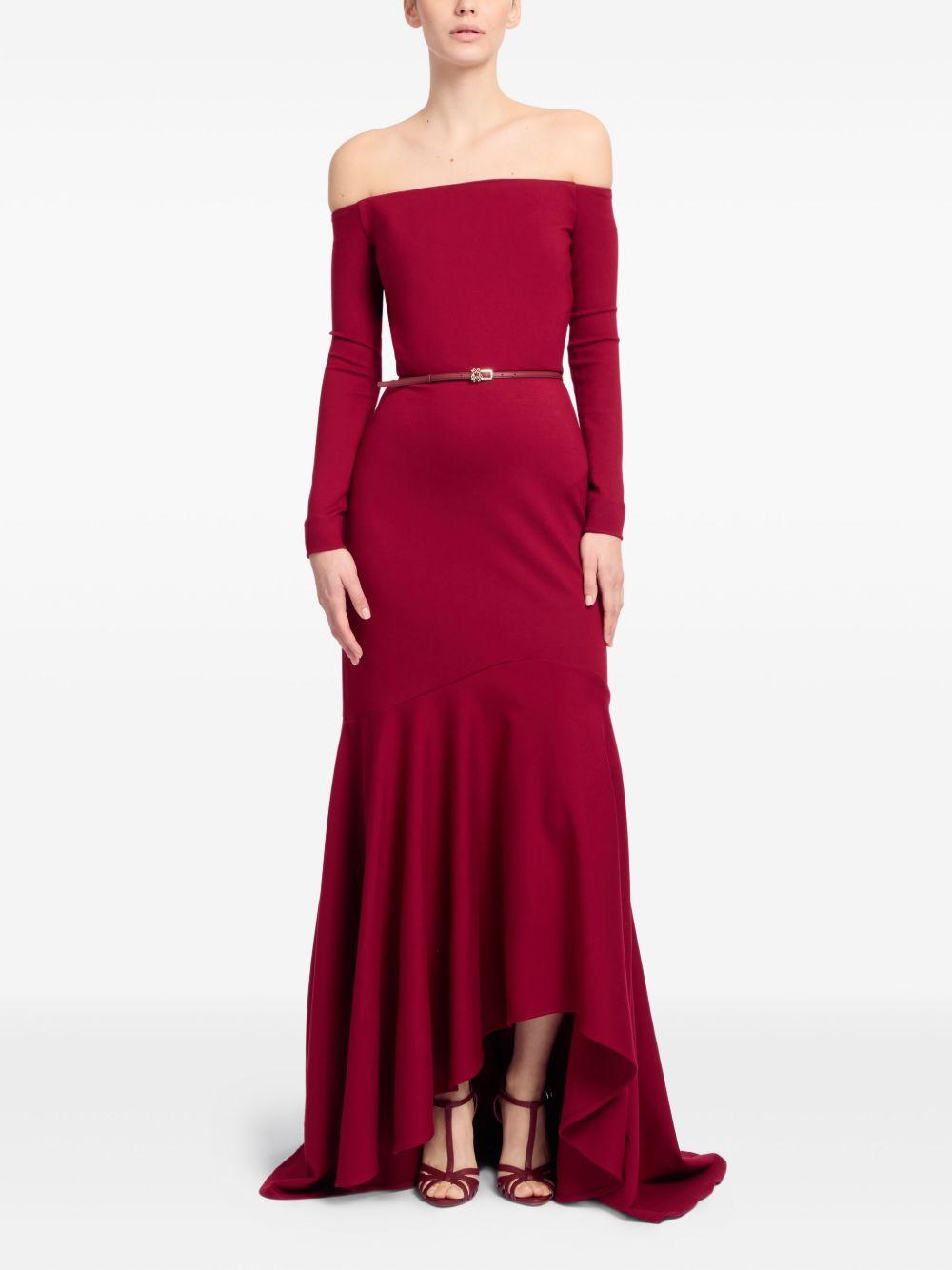 Abito lungo con spalle scoperte in rosso Elie Saab - donna 