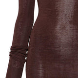 ABITO LUNGO SCOLLO A V in marrone Entire Studios - donna 