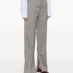 Pantaloni pied-de-poule con motivo a righe in grigio Remain - donna 
