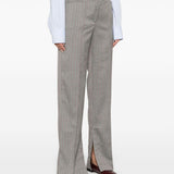 Pantaloni pied-de-poule con motivo a righe in grigio Remain - donna 