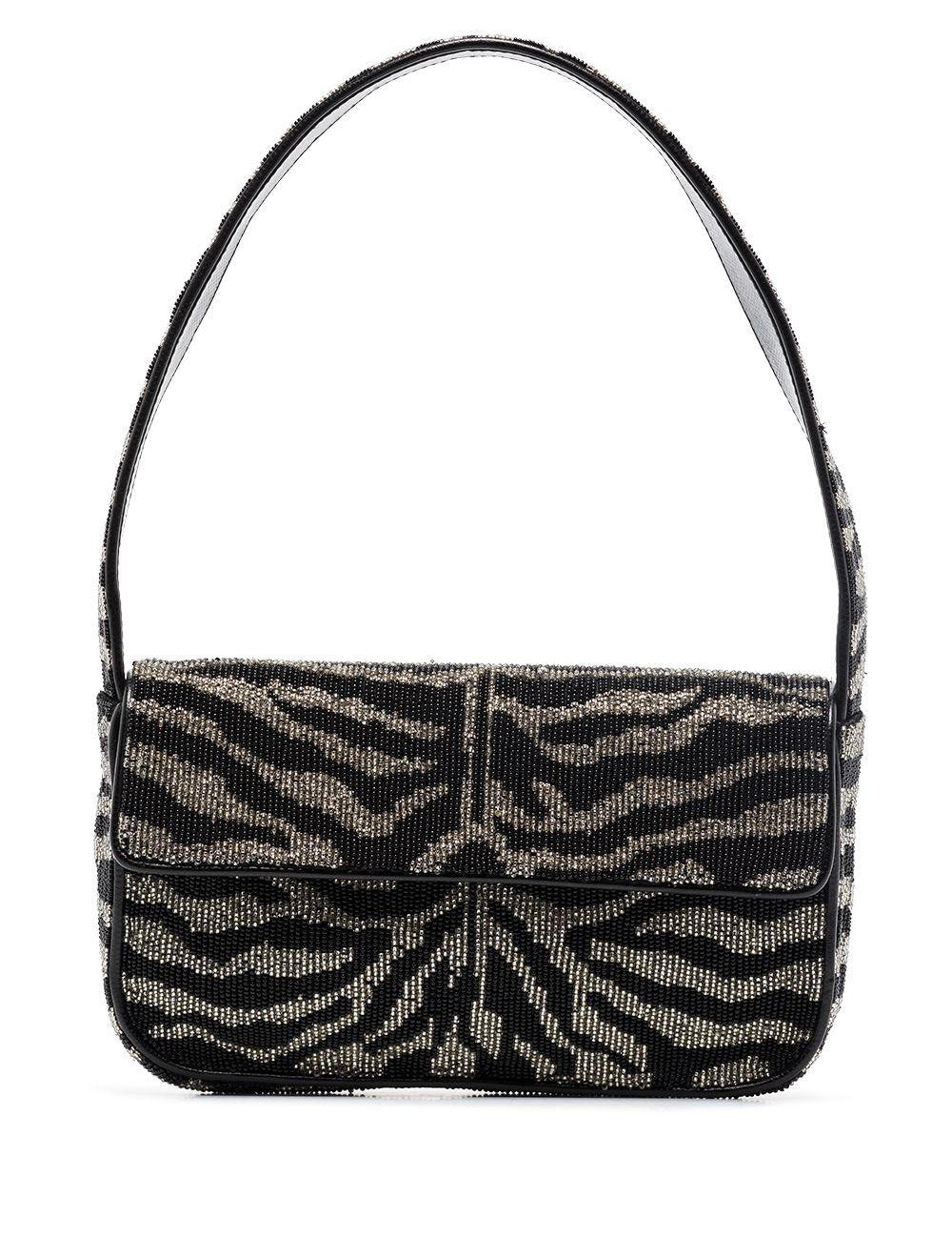 Borsa Tommy con perline in nero e bianco Staud - donna 