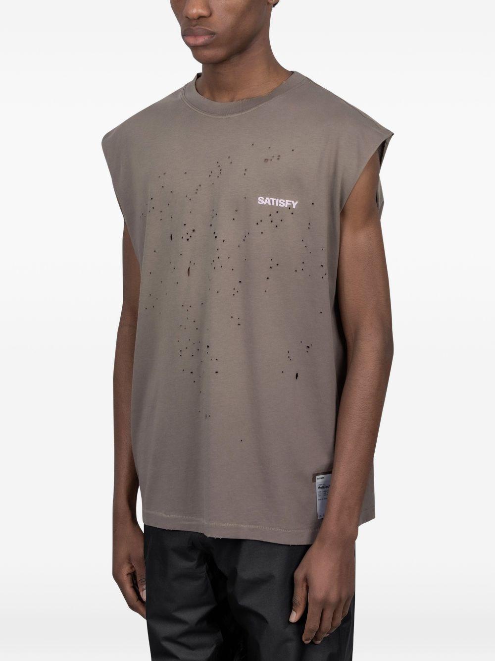 Canotta con stampa logo in beige Satisfy - unisex 