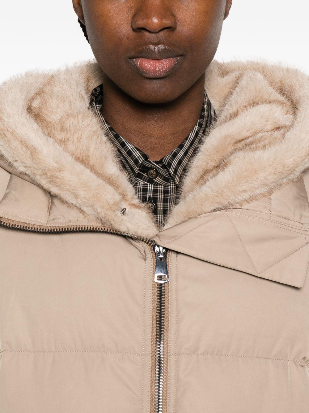 Piumino con cappuccio lou andrea in beige gotha - donna 